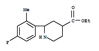 ETHYL CIS-2-(4-FLUORO-2-METHYLPHENYL)PIPERIDINE-4-CARBOXYLATE molecular structure