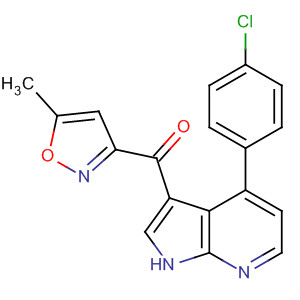 Methanone,[4-(4-chlorophenyl)-1H-pyrrolo[2,3-b]pyridin-3-yl](5-methyl-3-isoxazolyl)- molecular structure