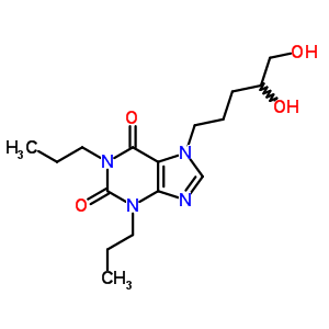 7-(4,5-dihydroxypentyl)-1,3-dipropyl-purine-2,6-dione molecular structure