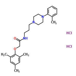 N-{3-[4-(2-methylphenyl)piperazin-1-yl]propyl}-2-(2,4,6-trimethylphenoxy)acetamide dihydrochloride molecular structure