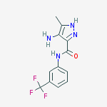 4-amino-5-methyl-N-[3-(trifluoromethyl)phenyl]-1H-pyrazole-3-carboxamide molecular structure
