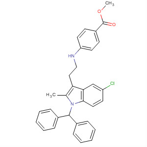 Benzoic acid,4-[[2-[5-chloro-1-(diphenylmethyl)-2-methyl-1H-indol-3-yl]ethyl]amino]-,methyl ester molecular structure