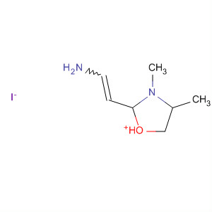 Oxazolium, 2-(2-aminoethenyl)-4,5-dihydro-3,4-dimethyl-, iodide molecular structure