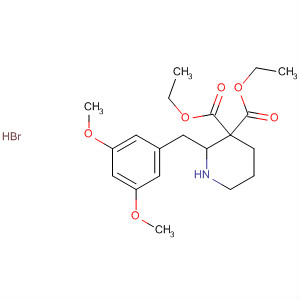 3,3-Piperidinedicarboxylic acid, 2-[(3,5-dimethoxyphenyl)methyl]-,diethyl ester, hydrobromide molecular structure
