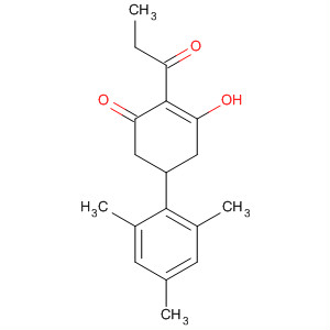 2-Cyclohexen-1-one,3-hydroxy-2-(1-oxopropyl)-5-(2,4,6-trimethylphenyl)- molecular structure