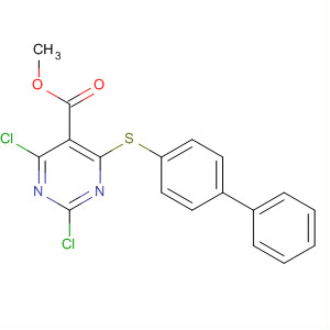 5-Pyrimidinecarboxylic acid, 4-([1,1'-biphenyl]-4-ylthio)-2,6-dichloro-,methyl ester molecular structure
