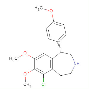 1H-3-Benzazepine,6-chloro-2,3,4,5-tetrahydro-7,8-dimethoxy-1-(4-methoxyphenyl)-, (S)- molecular structure