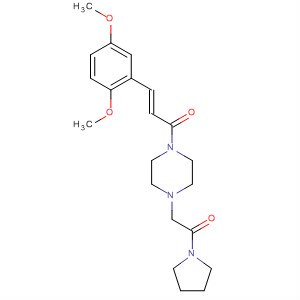 Piperazine,1-[3-(2,5-dimethoxyphenyl)-1-oxo-2-propenyl]-4-[2-oxo-2-(1-pyrrolidinyl)ethyl]-, (E)- molecular structure