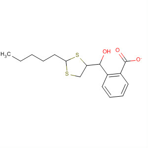 1,3-Dithiolane-4-methanol, 2-pentyl-, benzoate, trans- molecular structure