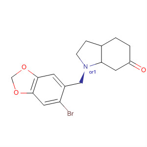 6H-Indol-6-one, 1-[(6-bromo-1,3-benzodioxol-5-yl)methyl]octahydro-,cis- molecular structure