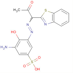 Benzenesulfonic acid,
3-amino-5-[[1-(2-benzothiazolyl)-2-oxopropyl]azo]-4-hydroxy- molecular structure