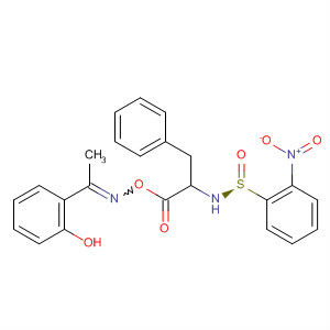 Benzenesulfenamide,N-[2-[[[1-(2-hydroxyphenyl)ethylidene]amino]oxy]-2-oxo-1-(phenylmethyl)ethyl]-2-nitro-, (S)- molecular structure