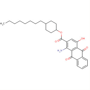 2-Anthracenecarboxylic acid,1-amino-9,10-dihydro-4-hydroxy-9,10-dioxo-, 4-octylcyclohexyl ester,trans- molecular structure