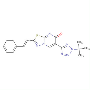 5H-1,3,4-Thiadiazolo[3,2-a]pyrimidin-5-one,6-[2-(1,1-dimethylethyl)-2H-tetrazol-5-yl]-2-(2-phenylethenyl)- molecular structure