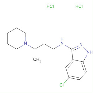 1H-Indazol-3-amine, 5-chloro-N-[3-(1-piperidinyl)butyl]-, dihydrochloride molecular structure