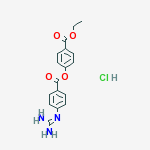 4-(ethoxycarbonyl)phenyl 4-[(diaminomethylidene)amino]benzoate hydrochloride molecular structure