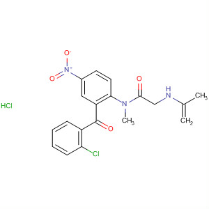 Acetamide,N-[2-(2-chlorobenzoyl)-4-nitrophenyl]-N-methyl-2-(2-propenylamino)-,monohydrochloride molecular structure