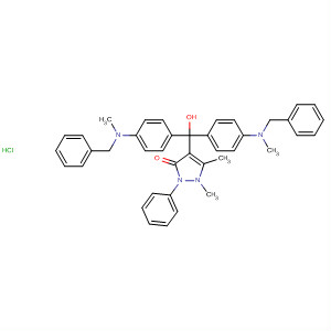 3H-Pyrazol-3-one,1,2-dihydro-4-[hydroxybis[4-[methyl(phenylmethyl)amino]phenyl]methyl]-1,5-dimethyl-2-phenyl-, monohydrochloride molecular structure