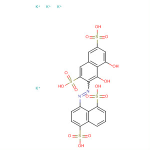 1,5-Naphthalenedisulfonic acid,4-[(1,8-dihydroxy-3,6-disulfo-2-naphthalenyl)azo]-, tetrapotassium salt molecular structure