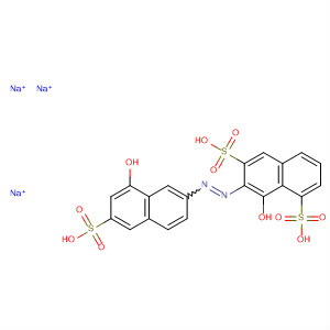 1,6-Naphthalenedisulfonic acid,8-hydroxy-7-[(8-hydroxy-6-sulfo-2-naphthalenyl)azo]-, trisodium salt molecular structure