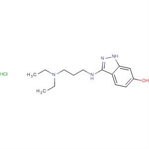 1H-Indazol-6-ol, 3-[[3-(diethylamino)propyl]amino]-, monohydrochloride molecular structure