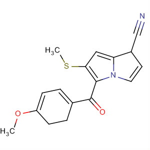 1H-Pyrrolizine-1-carbonitrile,2,3-dihydro-5-(4-methoxybenzoyl)-6-(methylthio)- molecular structure