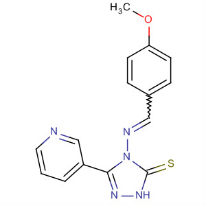 3H-1,2,4-Triazole-3-thione,2,4-dihydro-4-[[(4-methoxyphenyl)methylene]amino]-5-(3-pyridinyl)- molecular structure