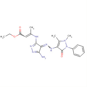 2-Butenoic acid,3-[[5-amino-4-[(2,3-dihydro-1,5-dimethyl-3-oxo-2-phenyl-1H-pyrazol-4-yl)hydrazono]-4H-pyrazol-3-yl]amino]-, ethyl ester molecular structure