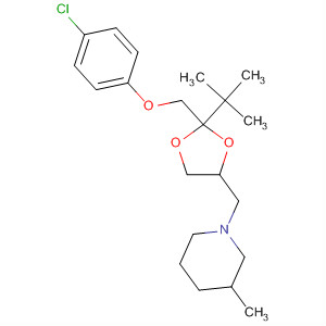 Piperidine,1-[[2-[(4-chlorophenoxy)methyl]-2-(1,1-dimethylethyl)-1,3-dioxolan-4-yl]methyl]-3-methyl- molecular structure