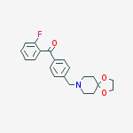 4-[8-(1,4-DIOXA-8-AZASPIRO[4.5]DECYL)METHYL]-2-FLUOROBENZOPHENONE molecular structure