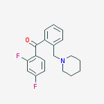 2,4-DIFLUORO-2-PIPERIDINOMETHYL BENZOPHENONE molecular structure