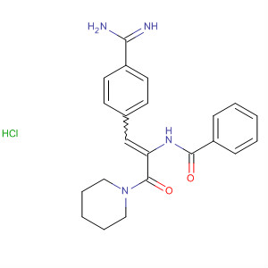 Benzamide,N-[2-[4-(aminoiminomethyl)phenyl]-1-(1-piperidinylcarbonyl)ethenyl]-,monohydrochloride molecular structure