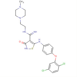 4-Isothiazolecarboximidamide,5-[[4-(2,5-dichlorophenoxy)phenyl]amino]-2,3-dihydro-N-[2-(4-methyl-1-piperazinyl)ethyl]-3-oxo-