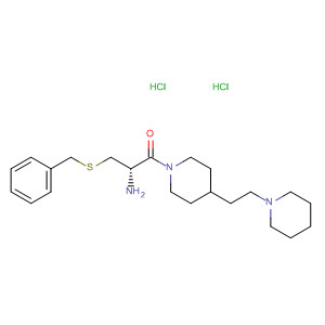 Piperidine,1-[(2S)-2-amino-1-oxo-3-[(phenylmethyl)thio]propyl]-4-[2-(1-piperidinyl)ethyl]-, dihydrochloride molecular structure
