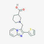 1-(2-THIOPHEN-2-YL-IMIDAZO[1,2-A]PYRIDIN-3-YLMETHYL)-PIPERIDINE-3-CARBOXYLIC ACID molecular structure