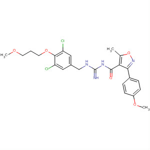 4-Isoxazolecarboxamide,N-[[[[3,5-dichloro-4-(3-methoxypropoxy)phenyl]methyl]amino]iminomethyl]-3-(4-methoxyphenyl)-5-methyl- molecular structure