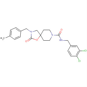1-Oxa-3,8-diazaspiro[4.5]decane-8-carboxamide,N-[(3,4-dichlorophenyl)methyl]-3-[(4-methylphenyl)methyl]-2-oxo- molecular structure
