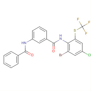 Benzamide,3-(benzoylamino)-N-[2-bromo-4-chloro-6-[(trifluoromethyl)thio]phenyl]- molecular structure