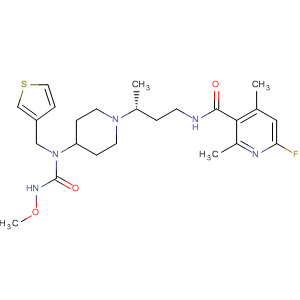 3-Pyridinecarboxamide,6-fluoro-N-[(3R)-3-[4-[[(methoxyamino)carbonyl](3-thienylmethyl)amino]-1-piperidinyl]butyl]-2,4-dimethyl- molecular structure