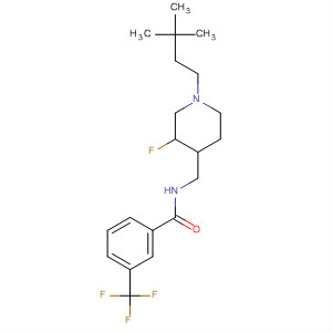 Benzamide,N-[[1-(3,3-dimethylbutyl)-3-fluoro-4-piperidinyl]methyl]-3-(trifluoromethyl)- molecular structure