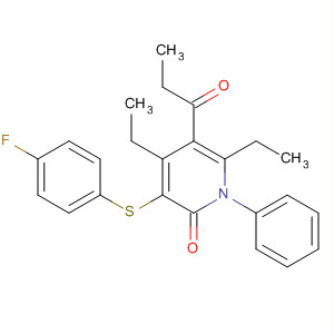 2(1H)-Pyridinone,4,6-diethyl-3-[(4-fluorophenyl)thio]-5-(1-oxopropyl)-1-phenyl-