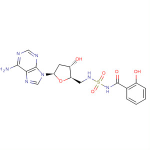 Adenosine, 2',5'-dideoxy-5'-[[[(2-hydroxybenzoyl)amino]sulfonyl]amino]- molecular structure