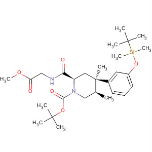 Glycine,N-[[(2R,4R,5R)-1-[(1,1-dimethylethoxy)carbonyl]-4-[3-[[(1,1-dimethylethyl)dimethylsilyl]oxy]phenyl]-4,5-dimethyl-2-piperidinyl]carbonyl]-, methylester molecular structure