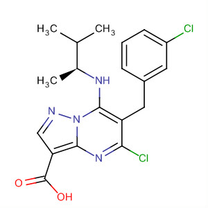 Pyrazolo[1,5-a]pyrimidine-3-carboxylic acid,5-chloro-6-[(3-chlorophenyl)methyl]-7-[[(1S)-1,2-dimethylpropyl]amino]-