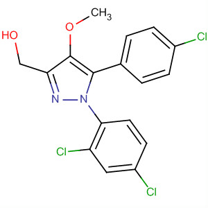 1H-Pyrazole-3-methanol,5-(4-chlorophenyl)-1-(2,4-dichlorophenyl)-4-methoxy- molecular structure