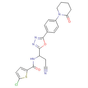 2-Thiophenecarboxamide,5-chloro-N-[2-cyano-1-[5-[4-(2-oxo-1-piperidinyl)phenyl]-1,3,4-oxadiazol-2-yl]ethyl]- molecular structure