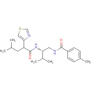 4-Thiazoleacetamide,N-[(1S)-2-methyl-1-[[(4-methylbenzoyl)amino]methyl]propyl]-2-(2-methylpropyl)- molecular structure