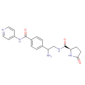 2-Pyrrolidinecarboxamide,N-[2-amino-2-[4-[(4-pyridinylamino)carbonyl]phenyl]ethyl]-5-oxo-, (2R)- molecular structure