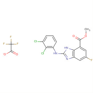 1H-Benzimidazole-7-carboxylic acid,2-[(2,3-dichlorophenyl)amino]-5-fluoro-, methyl ester,2,2,2-trifluoroacetate (1:1) molecular structure