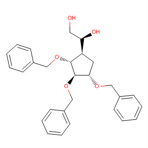 1,2-Ethanediol,1-[(1R,2R,3R,4S)-2,3,4-tris(phenylmethoxy)cyclopentyl]-, (1S)- molecular structure